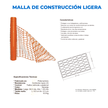 Rollo De Malla Constructora Ligera
