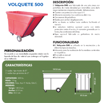 Volquete-500 Con Estructura Tubular De Refuerzo
