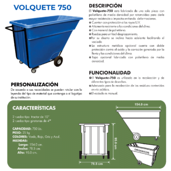 Volquete-750 Con Estructura Tubular De Refuerzo