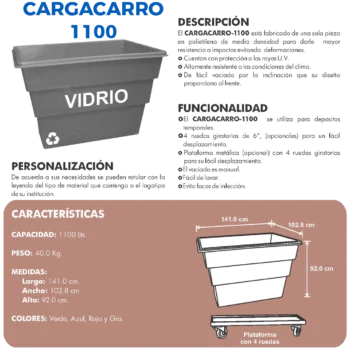 Ruedas Para Contenedor CARGACARRO 1100