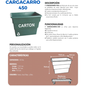 Plataforma Con Ruedas Para Contenedor CARGACARRO 450