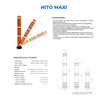 Hito Maxi 03 Modulos Con Reflejante Alta Intensidad