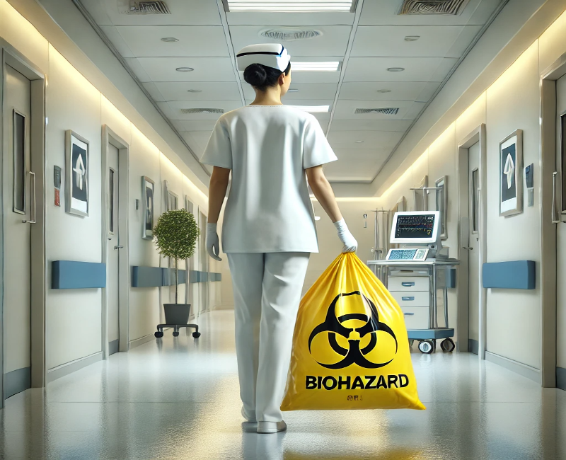 enfermera con bolsa de rpbi