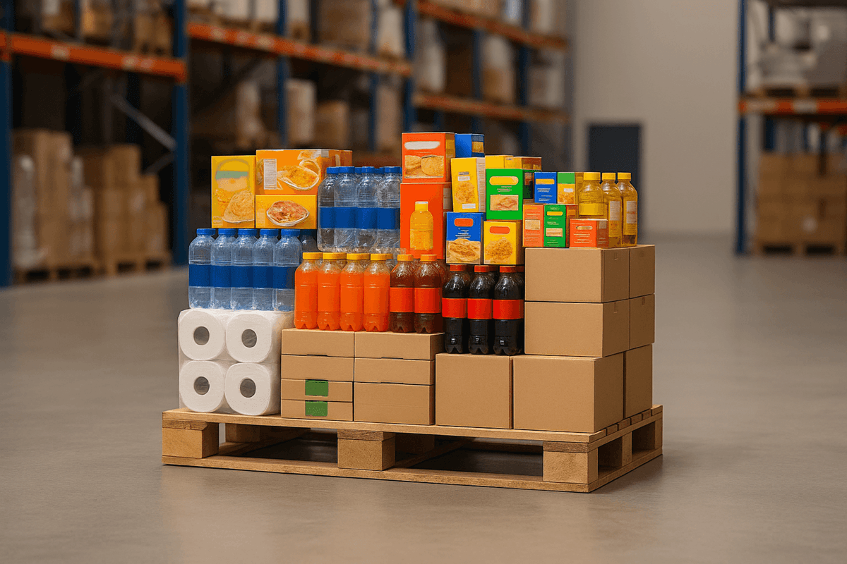 tarimas de madera en super mercado