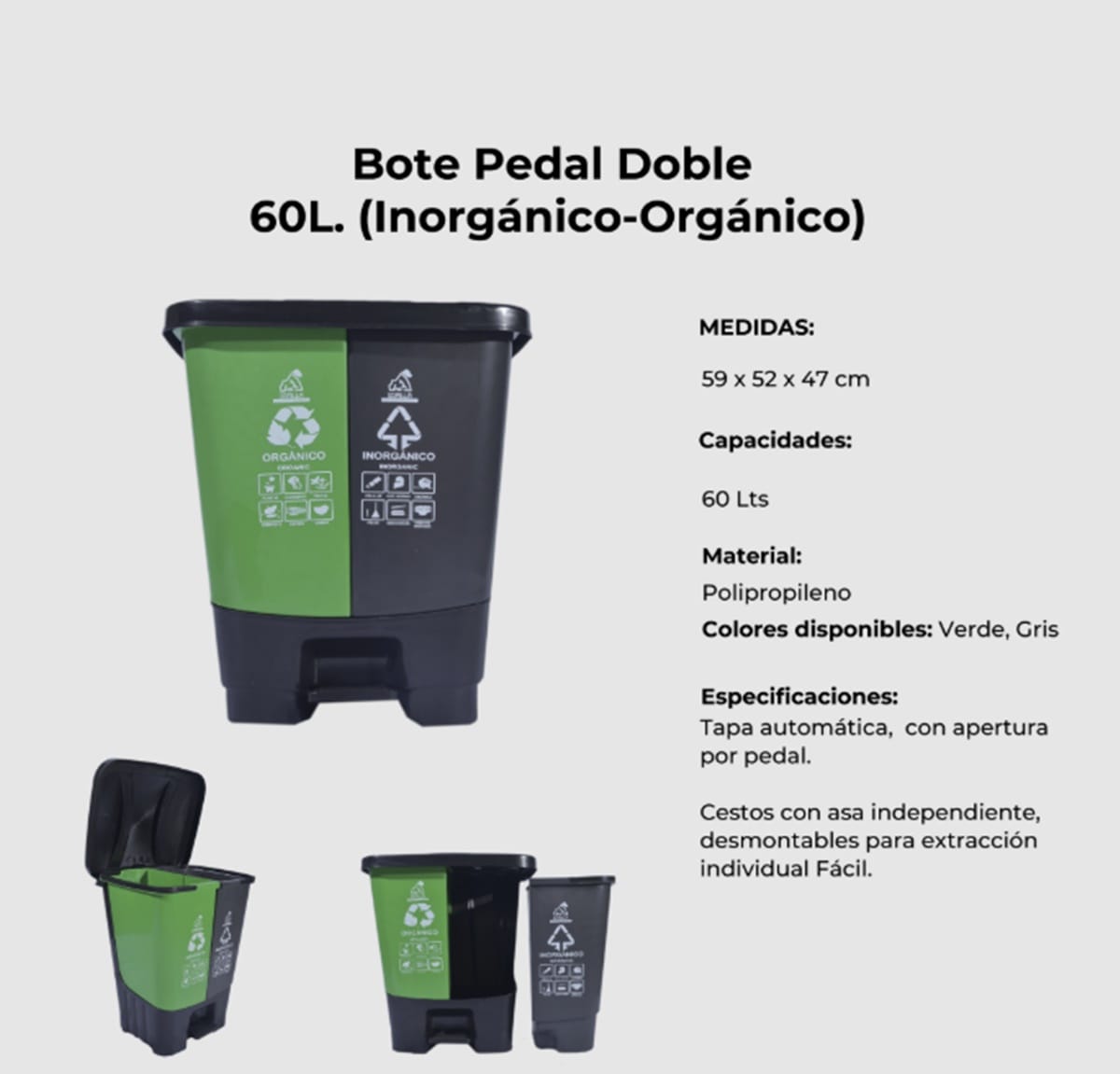 bote pedal doble 60L